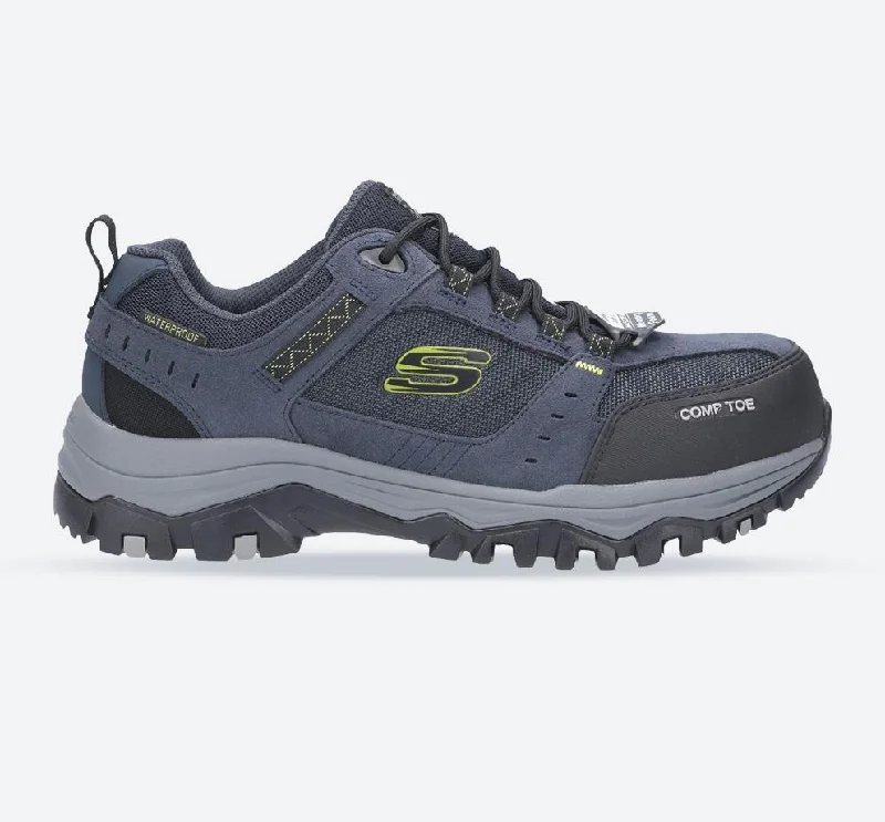 Men's non - metallic work & safety boots for airport security jobsMen's Wide Fit Safety Skechers 77183EC Greetah Lace Up Hiker Composite Toe Trainers