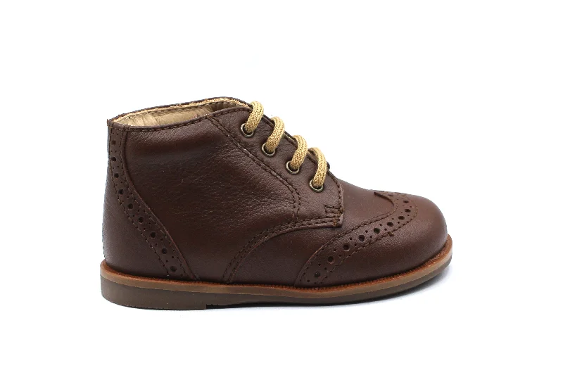 Men's flame - retardant booties for firefightersBeberlis Dark Brown Lace-up Wingtip Baby Bootie