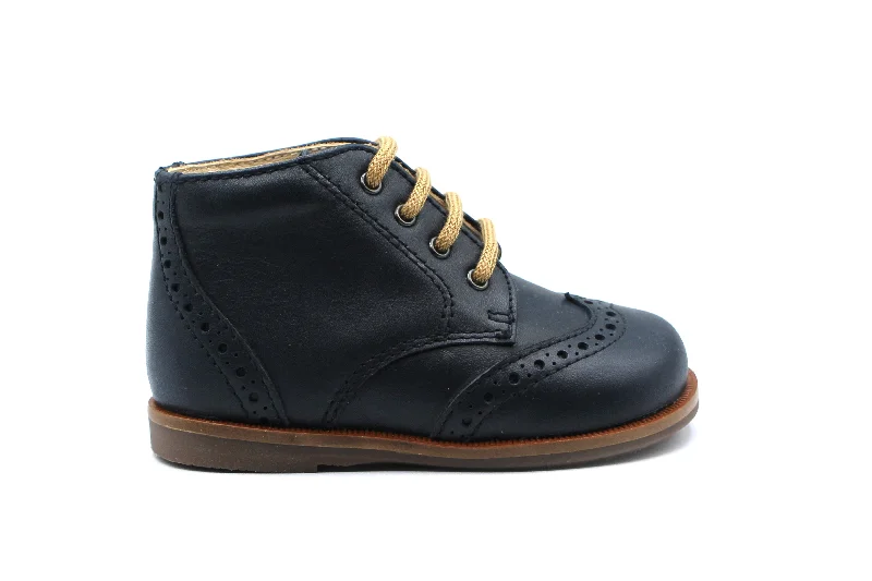 Men's breathable mesh booties for summer outdoor activitiesBeberlis Navy Lace-up Wingtip Baby Bootie