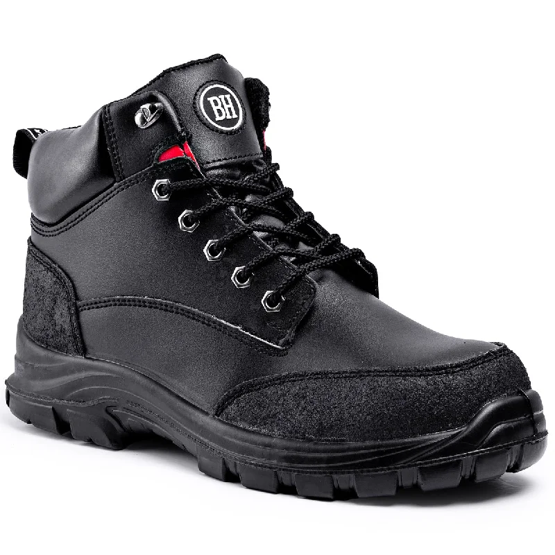 Men's work & safety boots with a high - traction lug pattern for uneven ground7700 Anti-Static Safety Boots With Steel Toe Cap