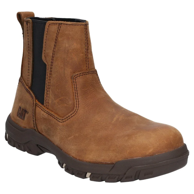 Men's work & safety boots with a gusseted tongue to keep out debrisCAT Caterpillar Abbey Safety Boots