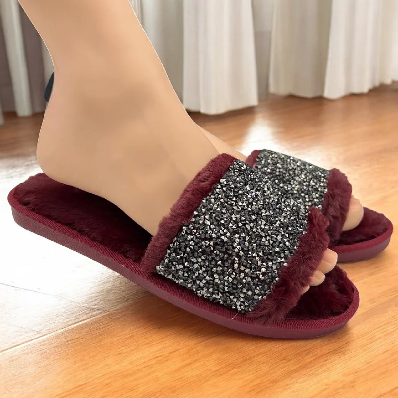 Men's slippers with a shock - absorbing midsole Palista fur slipper