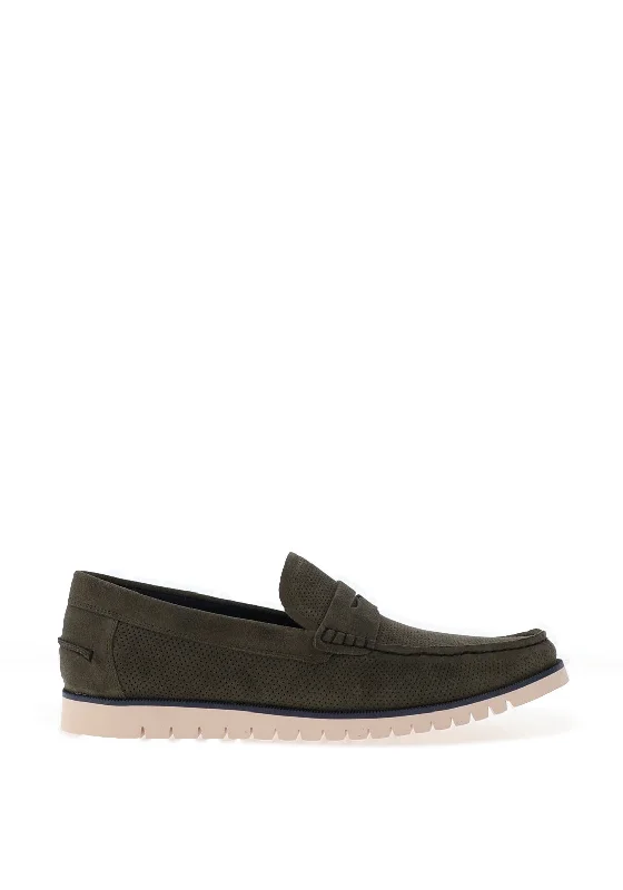 Men's casual shoes with a metallic trim Tommy Bowe Michigan Loafers, Hunter Green
