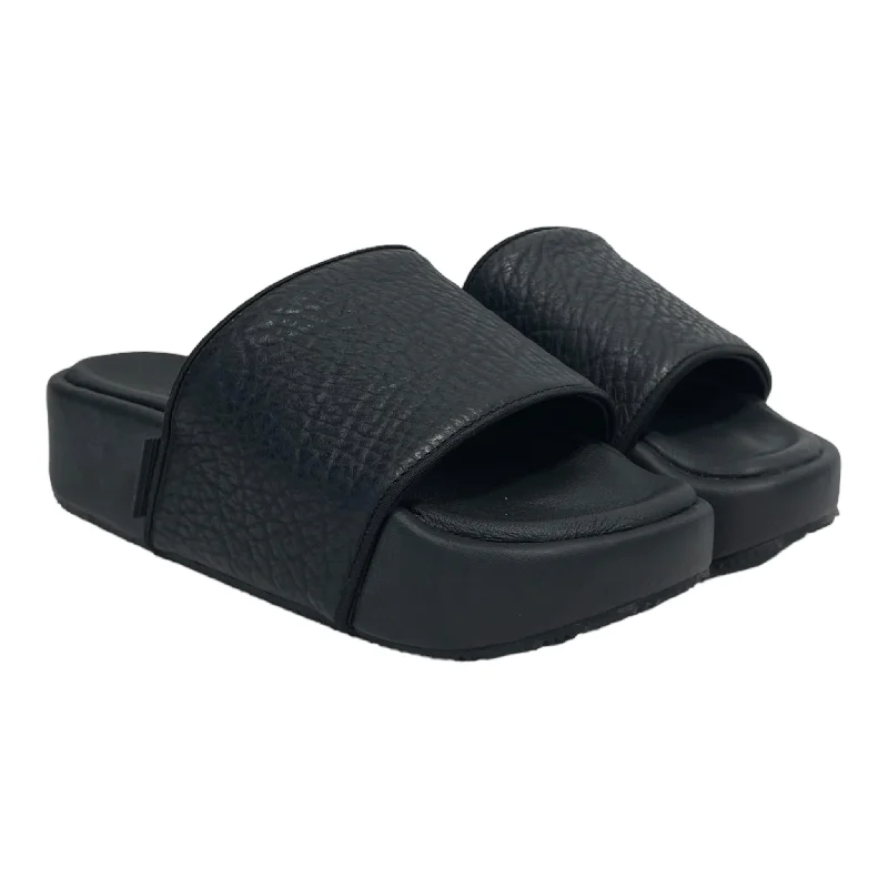 Men's sandals with a cushioned footbedadidasxYohji Yamamoto(Y-3)/Sandals/US 5/Leather/BLK/Y-3 SLIDES