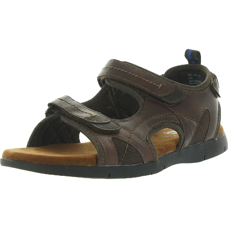 Men's sandals with a decorative buckle or charmBush Rio Grande  Mens Velcro Slip On Ankle Strap