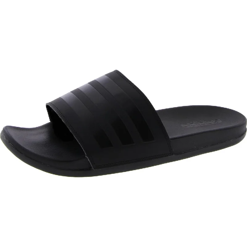 Men's leather sandals with an adjustable strapMens Slip On Open Toe Slide Sandals