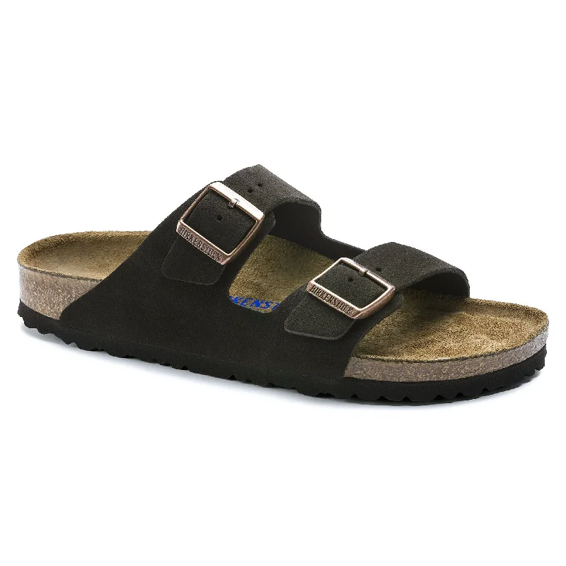 Men's sandals with a toe post designBIRKENSTOCK ARIZONA SOFT FOOTBED MOCHA SUEDE LEATHER UNISEX