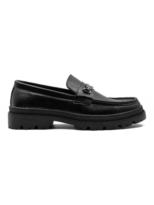 Men's loafers with a stretchy side panel for a better fitBLACK SNAFFLE BIT LOAFERS