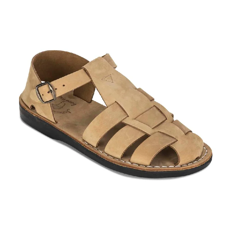 Men's sandals in a neutral color like black or brownDaniel - Leather Fisherman Sport Sandal | Yellow Nubuck