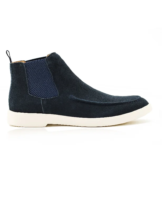 Men's loafers with a cushioned footbedDark Navy Suede Chelsea Boots Low Top