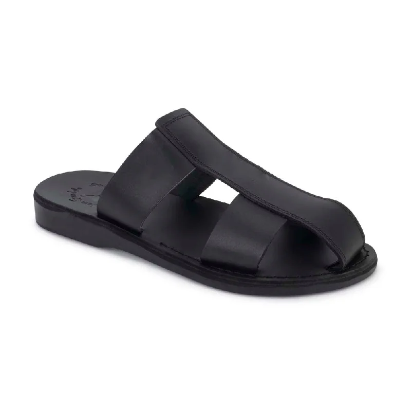 Men's sandals with a durable outer soleGenesis - Leather Closed Toe Sandal | Black