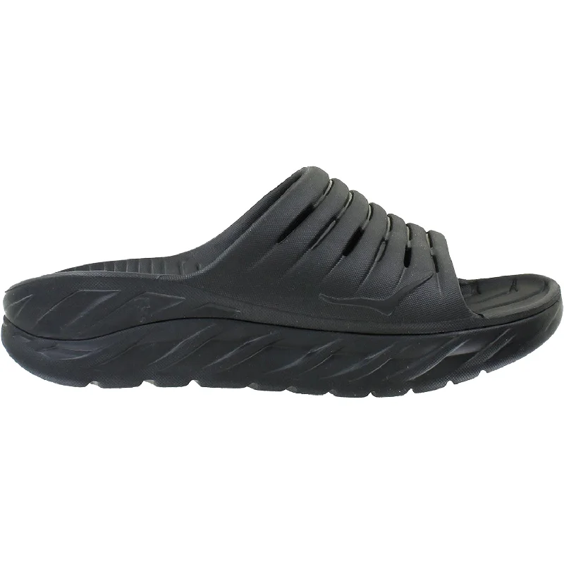 Men's sandals with a cushioned footbedMen's Hoka Ora Recovery Slide Black/Black EVA