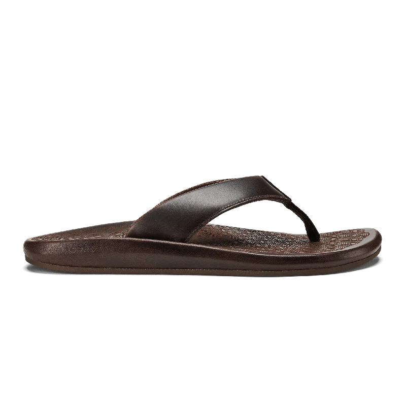 Men's sandals with a wide strap for support‘Ilikai - Dark Wood