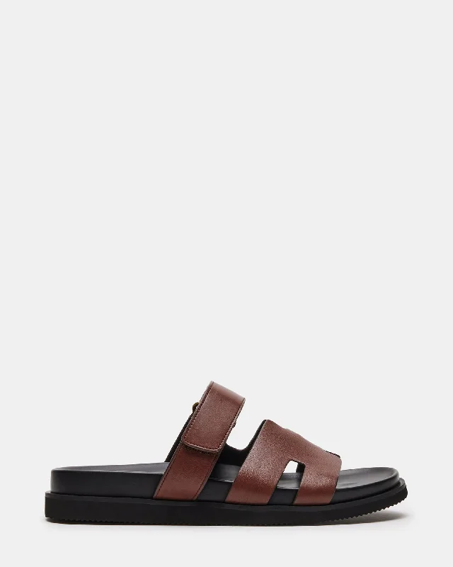 Men's sandals in a neutral color like black or brownMAIVEN BROWN LEATHER