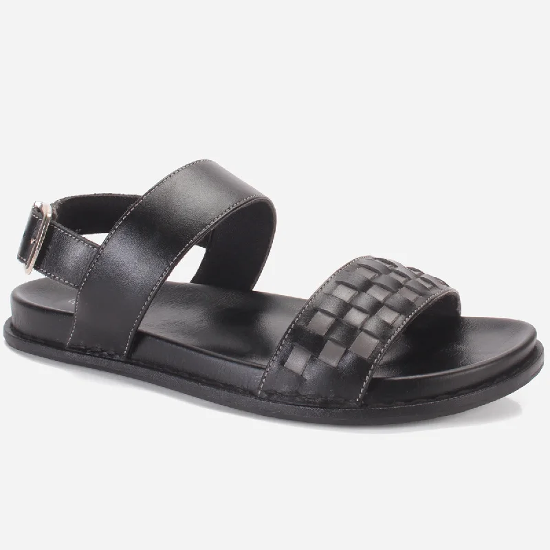 Men's sandals with a cushioned footbedMen "VARGO" Leather Designer Summer Flat Sandals