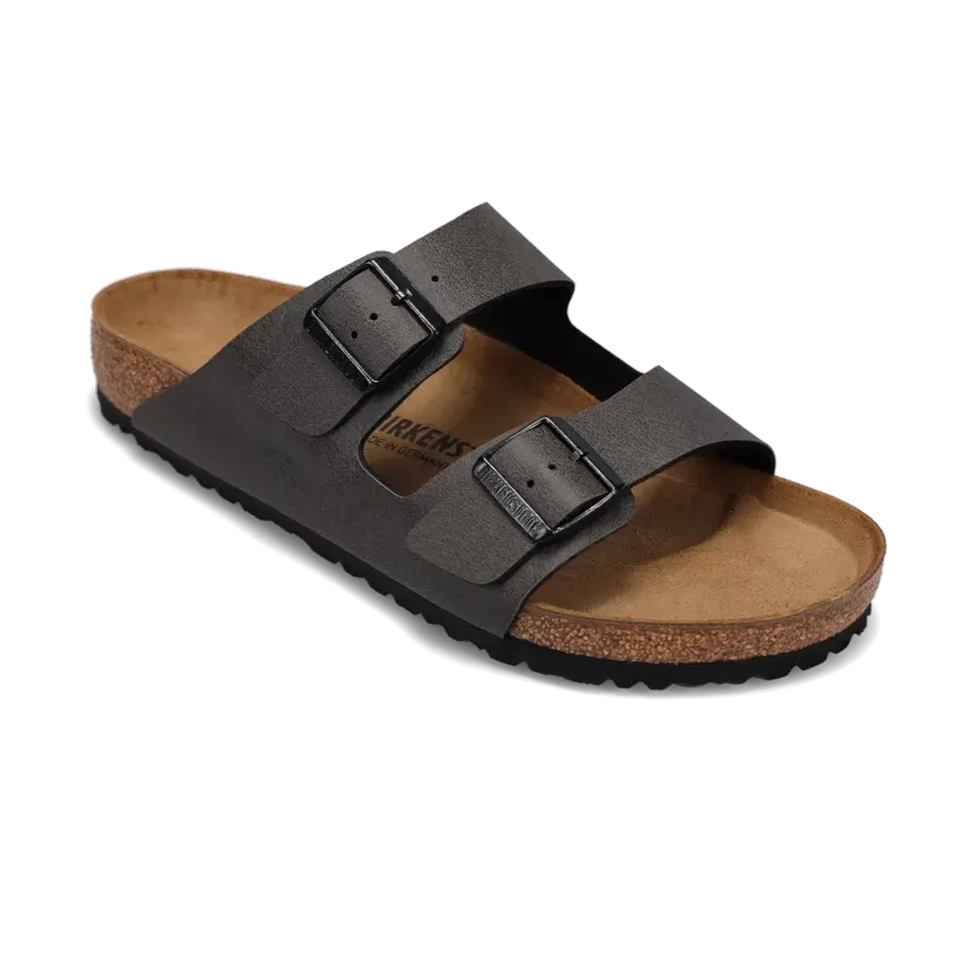 Men's sandals with a wide strap for supportMen's Arizona Pull Up Anthracite Birko-Flor