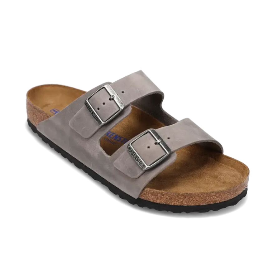 Men's sandals with a stretchy strap for a better fitMen's Arizona Soft Footbed Iron Oiled Leather