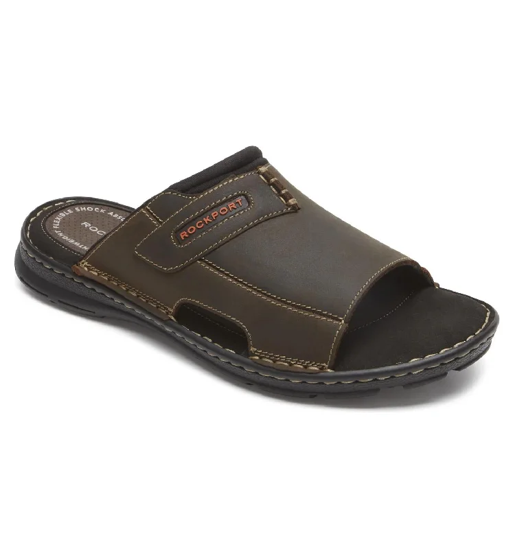 Men's sandals in a neutral color like black or brownMen's Darwyn 2 Slide In Brown Ii Leather