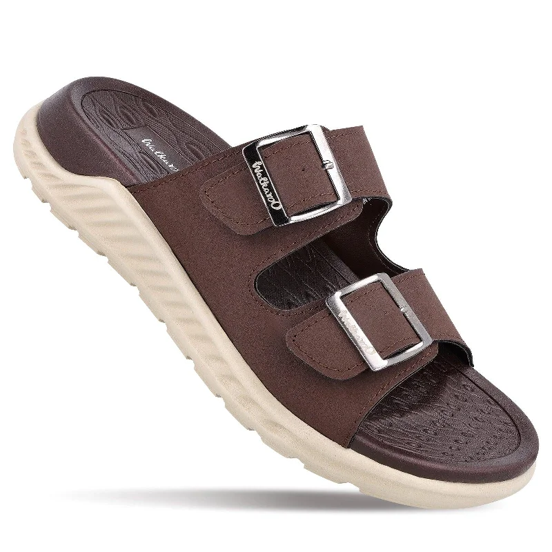 Men's leather sandals with an adjustable strapMen's Flip Flop Sandal - WC6600 Brown