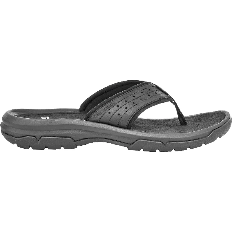 Men's sandals with a stretchy strap for a better fitMen's Teva Langdon Flip True Black Leather