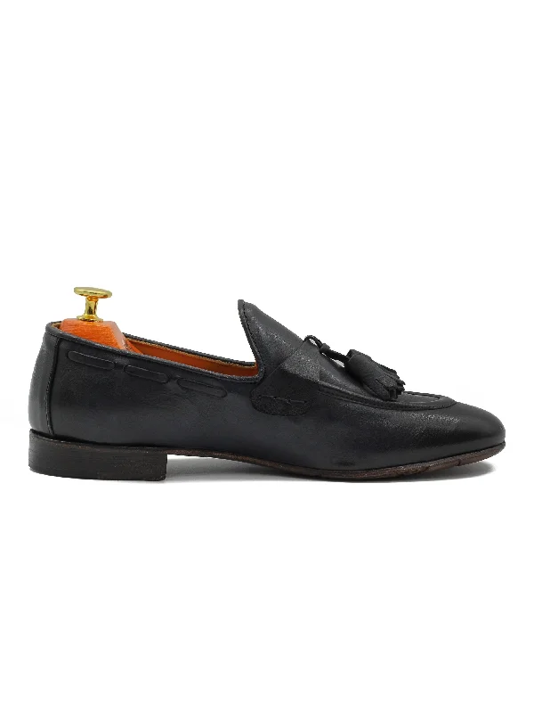 Men's loafers with a pointed toe for a stylish appearanceNAPLES 03 – TASSEL LOAFERS NAVY ITALIAN LEATHER