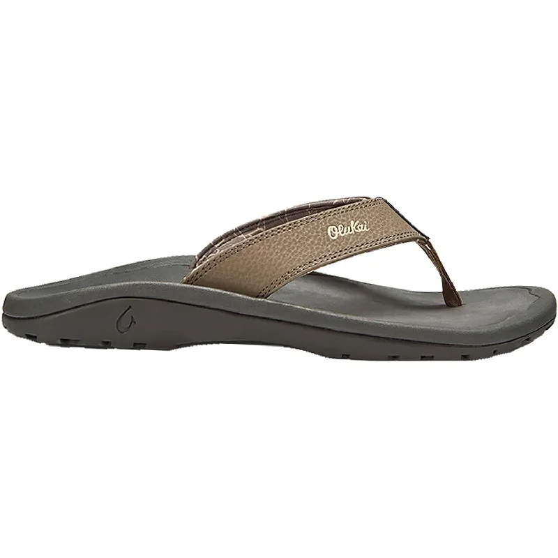 Men's sandals with a leather lining for comfortMen's OluKai Ohana Banyan/Island Salt Synthetic