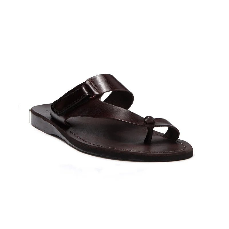 Waterproof men's sandals for water activitiesRafael - Leather Velcro Strap Sandal | Brown