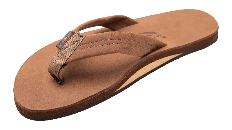 Men's sandals with a flexible sole for easy movementRainbow Men's Double Layer 1" Strap Sandal-Redwood