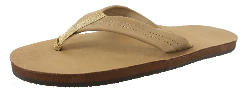 Men's sandals with a contrast stitching detailRainbow Premier Leather Sandals Men With Arch Support