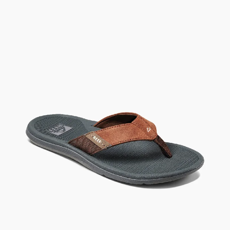 Men's sandals in a neutral color like black or brownReef Santa Ana Sandal-Grey/Tan