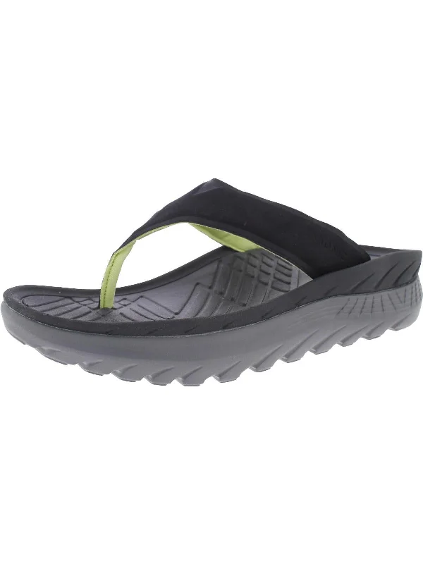 Men's sandals with a perforated leather upper for ventilationRestore Mens Slip On Thong Flip-Flops