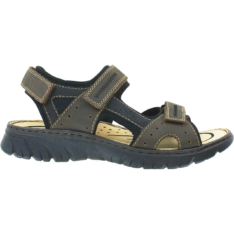 Men's sandals with a leather lining for comfortMen's Rieker 26757-25 Brown Synthetic