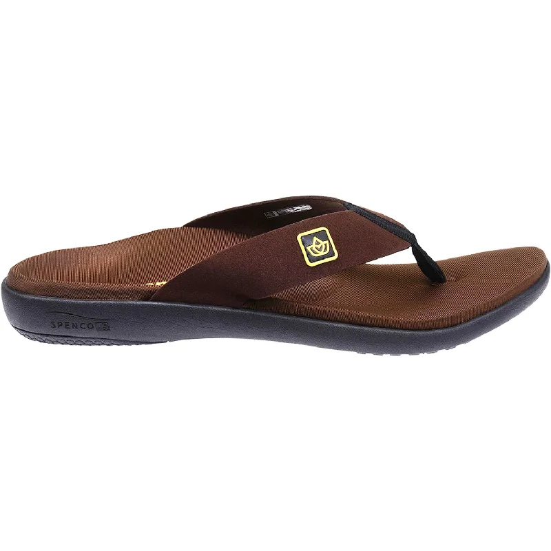 Men's sandals with a durable outer soleMen's Spenco Yumi Pure Chocolate Synthetic