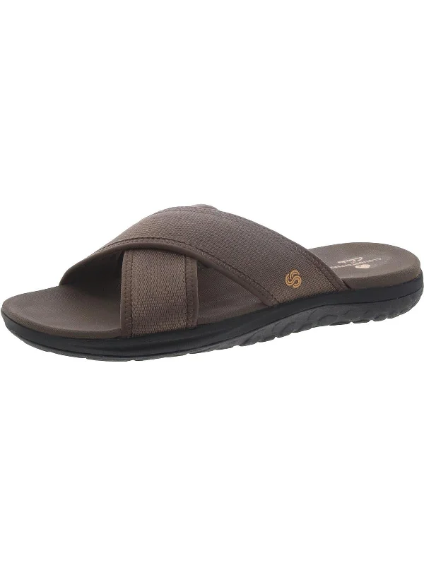 Men's sandals with a rubber sole for tractionStep Beat Sail Mens Criss-Cross Slip-On Slide Sandals