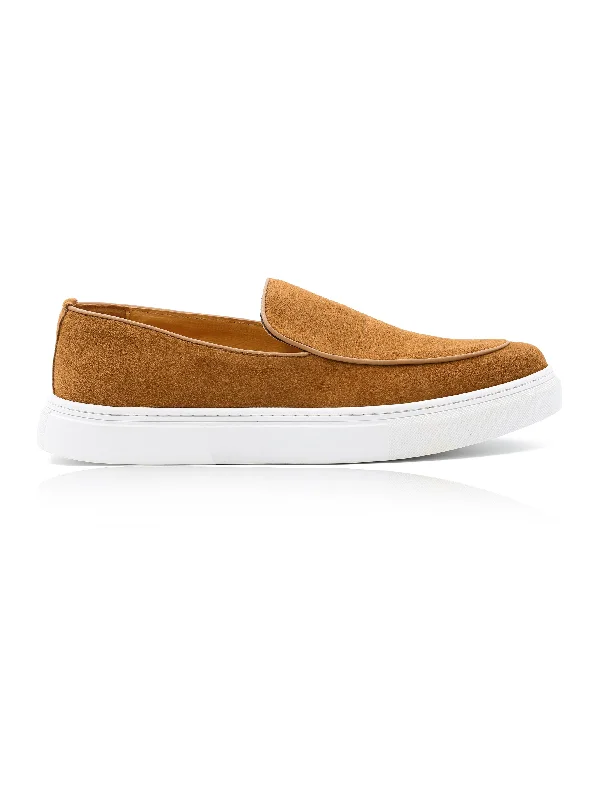 Men's loafers with a memory foam insoleTan Suede Leather Loafers