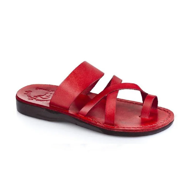 Men's sandals with a buckle closureThe Good Shepherd - Leather Toe Loop Slide | Red