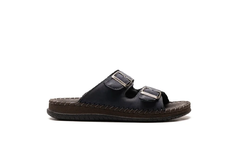 Men's sandals with a cushioned footbedTHOMAS NAVY