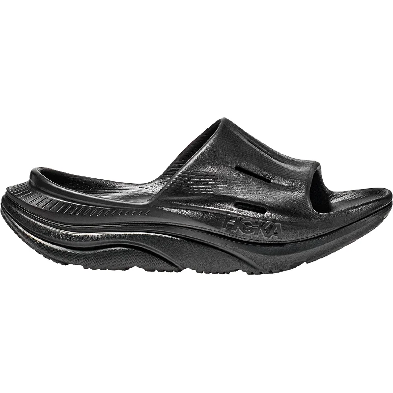 Men's sandals with a shock - absorbing insoleUnisex Hoka Ora Recovery Slide 3 Black/Black EVA