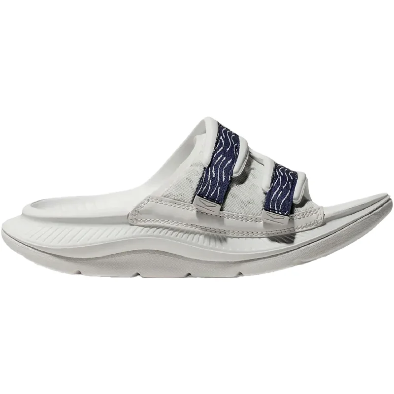 Men's sandals with a rubber sole for tractionUnisex Hoka Ora Luxe White/Bellwether Blue