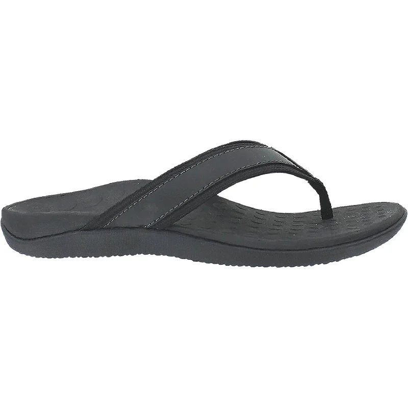 Men's sandals with a decorative buckle or charmMen's Vionic Tide Black Leather