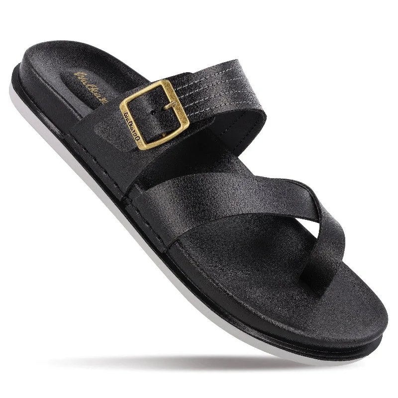 Men's sandals with a rubber sole for tractionMen's Daily Wear Comfort Sandals - WE1353 Black