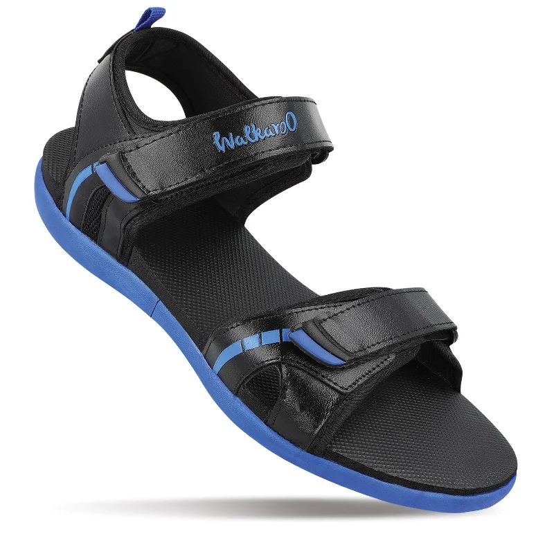 Men's sandals with a contrast stitching detailWalkaroo Mens Sandals  - WC4372 Black Blue