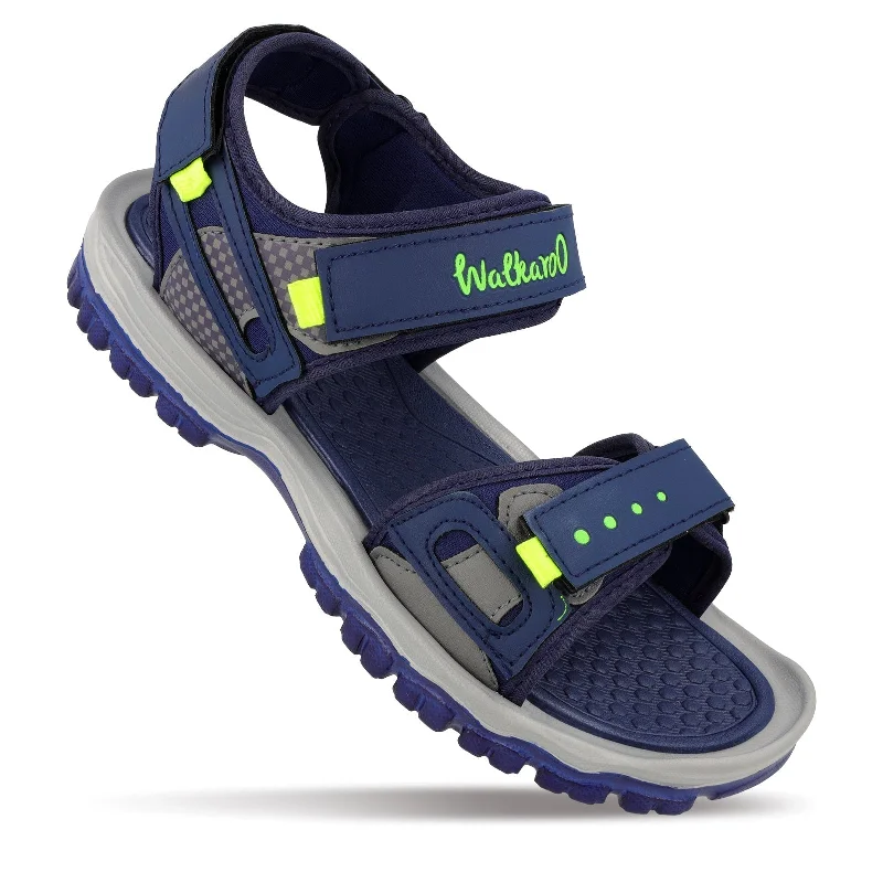 Men's sandals with a leather lining for comfortWalkaroo Men Sandals  - WC4417 Navy Blue Grey