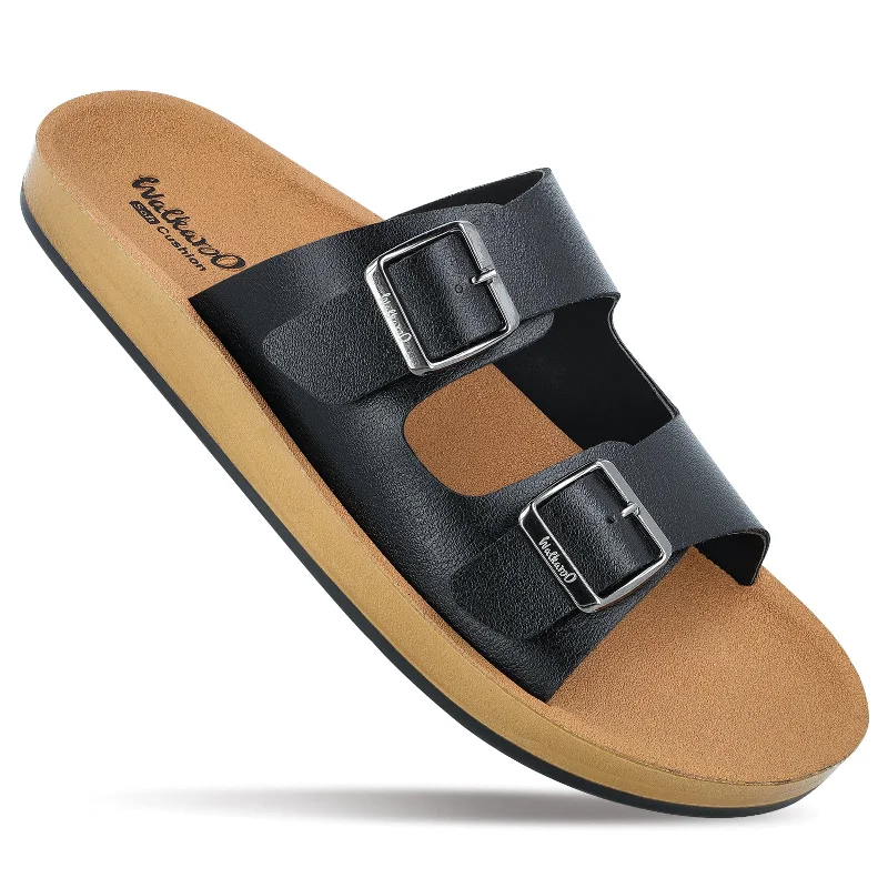 Men's sandals with a wide strap for supportMen's Daily Wear Sandals - WE1333 Black