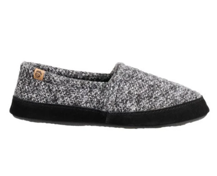 Men's slippers with a pointed toe for a stylish appearanceAcorn Moc Slippers Black Tweed - Men's