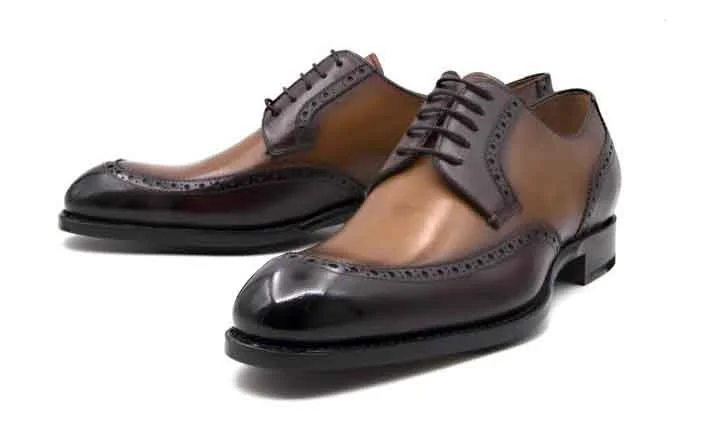 Men's Oxford shoes with a shock - absorbing insole and a leather liningBurnished Calfskin "Colin" Lace-Up Oxford Brown/Camel