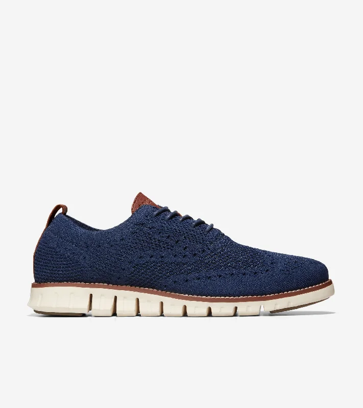 Men's Oxfords with a low - heeled design and a square toeMen's ZERØGRAND Stitchlite Wingtip Oxfords Men's Oxfords with a low - heeled design and a square toeMen's ZERØGRAND Stitchlite Wingtip Oxfords