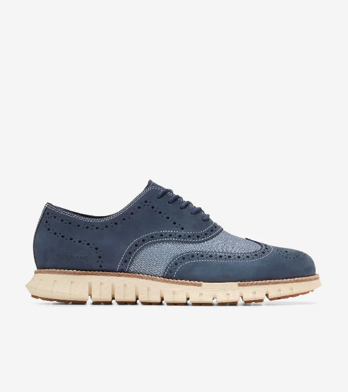 Men's Oxford shoes with a wingtip design and leather soleMen's ZERØGRAND Remastered Wingtip Oxford