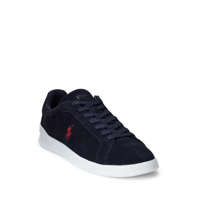 Men's casual shoes with a low - profile designPolo Ralph Lauren - Heritage Court II Sneakers - Hunter Navy/Red Polo Pony