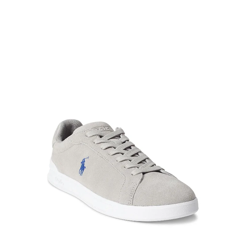 Men's casual shoes with a removable footbed for cleaningPolo Ralph Lauren - Heritage Court II Sneakers - Soft Grey/Heritage Royal Polo Pony